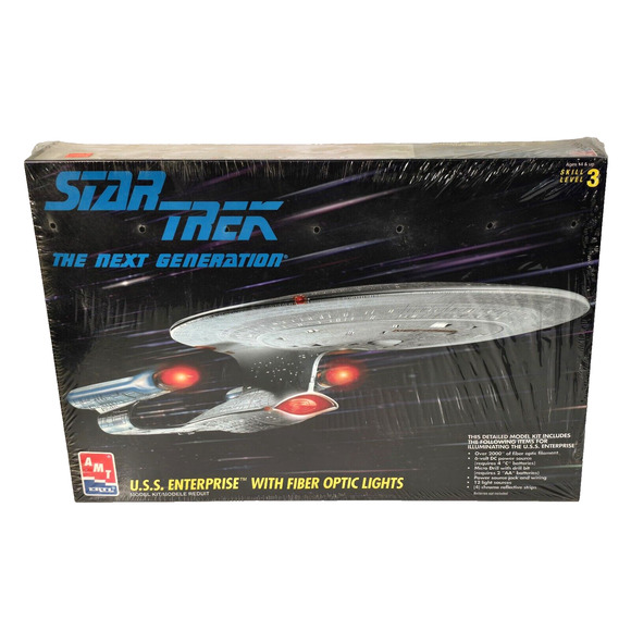 AMT ERTL Star Trek USS Enterprise Model Kit Fiber Optic Lights 8772 SEALED 1994 - Picture 1 of 13